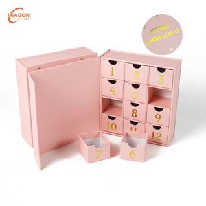 Boîte en carton écologique recyclable, <span class=keywords><strong>calendrier</strong></span> de l'avent 12 jours, gaufrage, laminage mat, pour cosmétiques, maquillage, chocolat, cadeau - Product Image 1