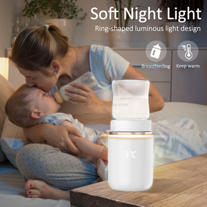Calentador de biberones móvil <span class=keywords><strong>Nutri</strong></span> con logotipo personalizado, calentador de biberones portátil inalámbrico eléctrico a prueba de fugas con luz nocturna - Product Image 5