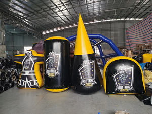 Refugio de <span class=keywords><strong>Paintball</strong></span> inflable con tema de casa de madera de 0,6mm personalizado - Product Image 5