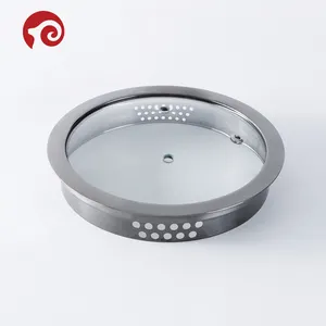 Strainer Wok Lid Kitchen Frying Pans Pot Cover Leaking Tempered Glass Lid For Cookware