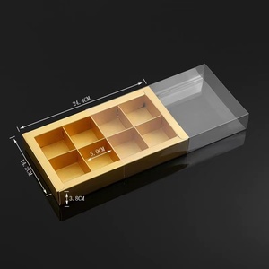 Día de San Valentín de gama alta dorado 3 <span class=keywords><strong>4</strong></span> 9 12 16 cavidad fresa Chocolate galleta pastelería caja con tapa transparente insertos caja de postre - Product Image 4