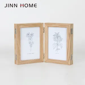 Jinn bingkai foto lipat rumah bingkai foto meja kayu artistik bingkai foto berengsel kaca