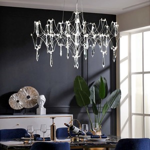 Luces de cristal modernas para sala de estar, lámparas de decoración del hogar para dormitorio, lámpara colgante de acero inoxidable <span class=keywords><strong>Mira</strong></span> - Product Image 4