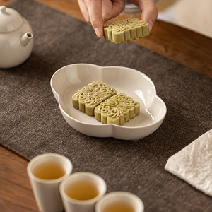 Guanlan Ceramic Dry Brewing Tray Irregular Shape Wood Ash Color Teapot Stand For Kung Fu <b>Tea</b> <b>Set</b> - Product Image 3
