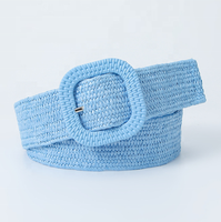 Ceinture de taille polyvalente pour femme, version coréenne, personnalisée, couleur bonbon forêt, boucle carrée, tressée en herbe