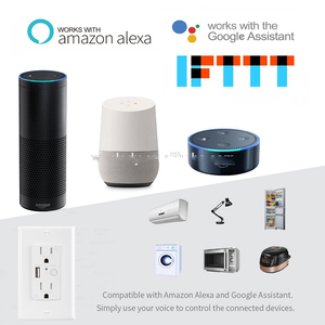 Prise murale intelligente 15A <span class=keywords><strong>Double</strong></span> prise US <span class=keywords><strong>Port</strong></span> de charge <span class=keywords><strong>USB</strong></span> Contrôle à distance WiFi Tuya Compatible Alexa Google Home SDK Activé ETL - Product Image 2