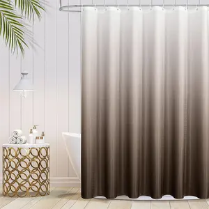 Modernes Waffel gewebe Hellbraunes Badezimmer dekor Ombre Luxushotel Wasserdichte Badezimmer-Dusch vorhänge