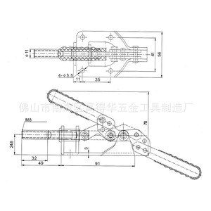 Gh-302-Fm <b>Quick</b> Release Welding <b>Clamp</b> 136kg Clamping Force 32mm Stroke 180 Degree Handle For Weld Holders - Product Image 4