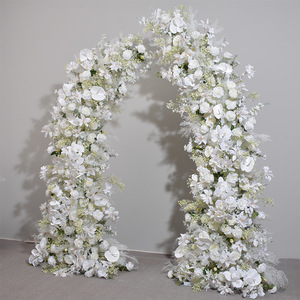 Arche <span class=keywords><strong>de</strong></span> mariage <span class=keywords><strong>de</strong></span> luxe en fleurs artificielles blanches, composition florale en roses <span class=keywords><strong>de</strong></span> <span class=keywords><strong>soie</strong></span> et hortensias pour toile <span class=keywords><strong>de</strong></span> fond <span class=keywords><strong>de</strong></span> mariage et décoration <span class=keywords><strong>de</strong></span> fête - Product Image 3