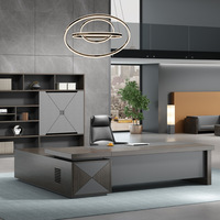 Table de bureau de directeur moderne de haute qualité Design Table de bureau en bois en forme de L