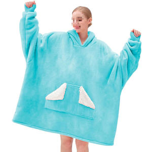 Christmas Gift Oversized Wearable Blanket <strong>Hoodie</strong> Sherpa Fleece TV <strong>Snuggle</strong> Sleeve Cozy Warm Lazy Home Wear Adults Women - Product Image 4