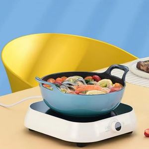 Vente chaude Chinois Grand Wok Rond Ustensiles De Cuisine 26cm Bleu Émaillé En Fonte Réchauffeur De Nourriture Casseroles Antiadhésif <span class=keywords><strong>Faitout</strong></span> Avec Couvercle - Product Image 6