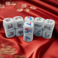 Dés à jouer D6 personnalisés en acrylique/résine avec impression UV pour adultes, motifs multicolores et logo sur mesure, pour jeux de société en couple