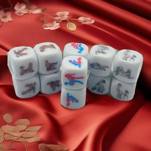 <span class=keywords><strong>Dados</strong></span> de Amor D6 de Acrílico/Resina Personalizados con Impresión UV <span class=keywords><strong>para</strong></span> Parejas, Juegos de Mesa con Patrones Multicolores y Logotipo Personalizado - Product Image 5