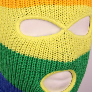 หน้ากากอะคริลิคแบบถักอบอุ่นลายกะโหลกสำหรับเล่นสกีงานปักโลโก้และสไตล์นีออน - Product Image 6