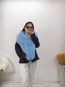 विंटेज फॉक्स फर नीचे बारी कॉलर सर्दियों चमड़े के कोट वास्तविक भेड़ फर Shearling कोट महिलाओं - Product Image 6