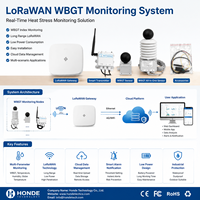 Medidor Profesional del Índice de Calor WBGT, Monitor de Estrés por Calor con Bola Negra, Temperatura del Bulbo Húmedo, con LED Lorawan y Sistema de Alarma
