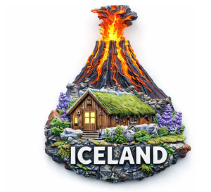 Vente flash - Aimant de réfrigérateur en résine 3D d'<span class=keywords><strong>Islande</strong></span> avec design de géysère et d'aurore boréale - Souvenir touristique haut de gamme - Décoration de la maison - Cadeau - Product Image 2