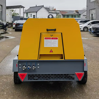 Compresseur d'Air à Vis Portable Diesel Compact 185 CFM Mobile Pneumatique pour Forage de Pierre