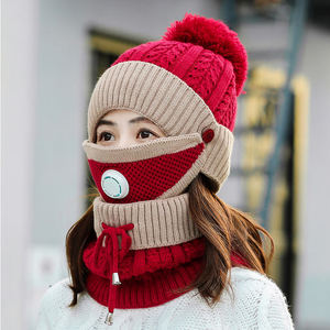 Chapeaux d'hiver à capuche épaisse <span class=keywords><strong>pour</strong></span> femmes, écharpes de Ski, en tricot, <span class=keywords><strong>pour</strong></span> faire du cyclisme, bonnet, lot de 15 pièces, AAA690 - Product Image 5