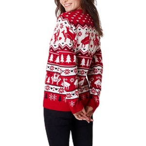 Bán Buôn Tùy Chỉnh 100% Bông Swag Biểu Tượng Unisex Hươu Xấu Xí Mô Hình Jacquard Vui Giáng Sinh Người Đàn Ông Của Dệt Kim Áo Thun Jumper Áo Len - Product Image 6