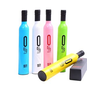 Paraguas Plegable de 3 Secciones 8K al por Mayor, Precio Económico, Diseño de Color Sólido, Paraguas Promocional con Forma de Botella de Vino - Product Image 1