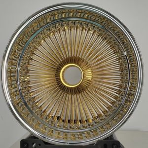 Jantes à rayons dorées avec bord chromé 13x7 14x7 15x7 16x7 17x8 18x8 20x8 22x8 24X10 pouces 72 <span class=keywords><strong>100</strong></span> 150 rayons - Product Image 3