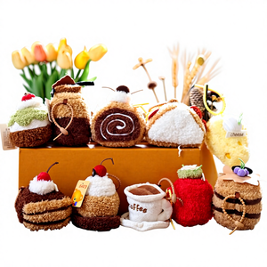 Seri Kue Teh Sore yang Lucu, Gantungan Boneka Plush Kecil, Gantungan Tas Dessert, Gantungan Kunci, Isian Kapas PP, Unisex - Product Image 1