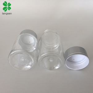 Plastic PET 80ml 80g Transparent clear Capsule Pill <strong>Tablet</strong> Meidcine Bottles <strong>Containers</strong> with Silver Metallic Screw Lid Cover Cap - Product Image 6