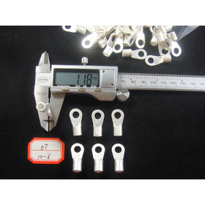 Terminales de Anillo Han Yi OT10-6, Calibre 10, Terminal de Cobre Puro Tipo O, Grosor de 1.2 mm, Uso Eléctrico y Electrónico - Product Image 1