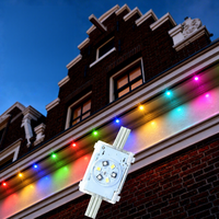 Lumières de Noël permanentes RGB IP68 étanches 48V pour extérieur, contrôle intelligent Wi-Fi, lumières à points pixel effet méduse pour avant-toit, garantie 10 ans