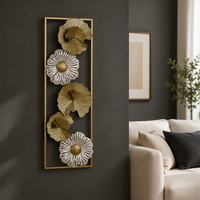 Décoration Murale - Vente Fabricant - Décoration Murale Métallique Blanc et Or 28.58*7.62*83.82CM pour la Maison - Luxe et Style