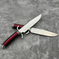 Vente en gros de couteaux à lame fixe en cuir à manche en bois tranchant de haute dureté couteau à boeuf de survie Camping chasse randonnée