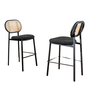 Taburetes de Bar de altura de mostrador Boucle negro contemporáneo Sillas de hierro de isla de cocina Bohemia moderna para aplicación de Bar de comedor de hogar de Hotel - Product Image 6