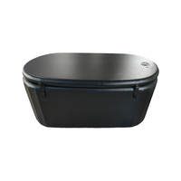 Baignoire à glace gonflable pliable portable en PVC à double paroi de 8 cm, pompe manuelle, sac de transport, forme ovale, thérapie par immersion froide, usage adulte