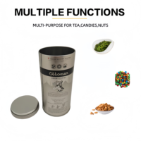 Boîte en métal ronde hermétique de qualité alimentaire avec impression personnalisée, boîte en métal pour thé, boîte en métal pour café, emballage en forme de cylindre avec couvercle à bouchon