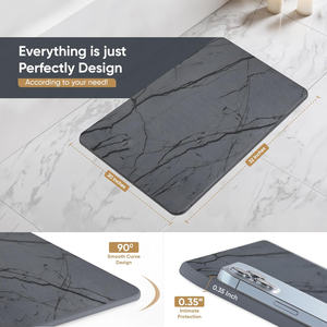 Elegante Tapete de Baño de Piedra con Diseño de Mármol, Patrón Sólido que Mantiene su Baño Impecable en Todo Momento - Product Image 3