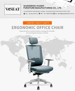 Modern Executive Mesh And Fabric Swivel Chair Ergonomic Manager Chair With Adjustable Headrest For Office Hotel Applications