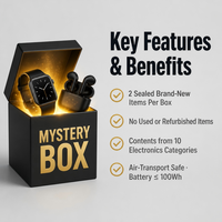 Groothandel Mystery Box 3C Elektronica 2 Stuks Willekeurige Selectie Smartwatch TWS Oordopjes Camera of Meer Cadeaubox Bulk Wederverkoop