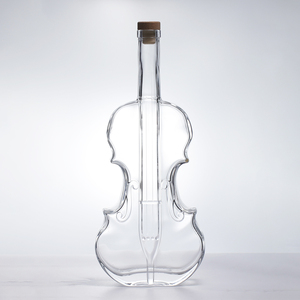 Elegante Botella de Vidrio de Borosilicato Transparente de 750 ml para Whisky, <span class=keywords><strong>Ron</strong></span>, Brandy, Vino, <span class=keywords><strong>con</strong></span> Tapa de Corcho, Personalizable - Product Image 1