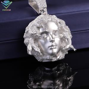 จี้เงินแท้ 925 แบบใหม่ สไตล์เมดูซ่า ฮิปฮอป ประดับเพชรโมอิสซาไนต์ VVS สำหรับสร้อยคอ - Product Image 1