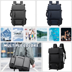 Sac à dos de voyage unisexe en cuir PU avec logo personnalisé, port de charge USB, imperméable, <span class=keywords><strong>l</strong></span>éger, poche latérale, capacité de 16 <span class=keywords><strong>L</strong></span>, approuvé pour les vols - Product Image 4