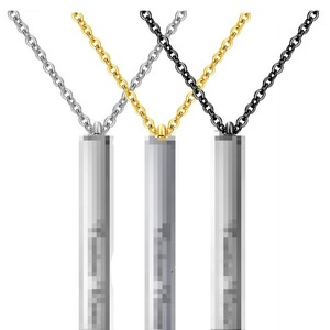 Collier Pendentif Géométrique en Acier Inoxydable Or Noir Argent Chaîne Longue Style Minimaliste Usage Quotidien - Product Image 1