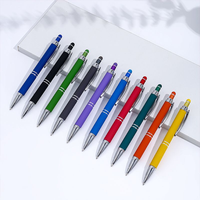 École de commerce personnalisée 2 en 1 Mobile Touch promotionnelle en métal stylet personnalisé stylo à bille cadeau stylos publicitaires promotionnels