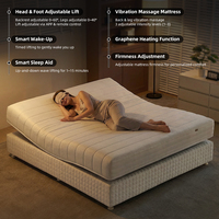 Matelas de lit intelligent réglable avec levage électrique, massage, chauffage, contrôle de la fermeté, zéro gravité, application Tuya, durable pour hôpital et domicile