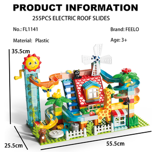 FEELO FL1141, 255 Uds., Tobogán <span class=keywords><strong>de</strong></span> techo eléctrico, bloques <span class=keywords><strong>de</strong></span> construcción, juego <span class=keywords><strong>de</strong></span> juguetes <span class=keywords><strong>de</strong></span> construcción, plástico ABS, partículas grandes, juguetes educativos para niños - Product Image 6