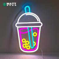 Letrero Luminoso LED de Acrílico Personalizado con Diseño de Té de Burbujas Boba, Logotipo Comercial Personalizado, Decoración de Pared para Interiores y Exteriores, para Tiendas, Comercios y Habitaciones