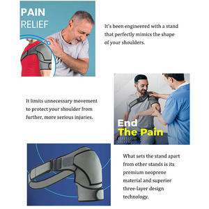 Supporto per spalla in gomma traspirante con supporto e compressione con sollievo dal dolore articolare per cuffia dei rotatori strappata - Product Image 4