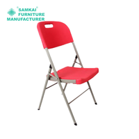 Chaises pliantes en plastique blanches empilables SK-ZDY-C005 pour l'usage commercial extérieur de noce