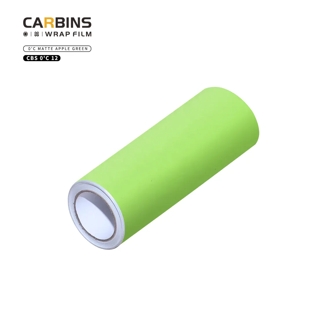Película de carbono em cores bonitas, bolha de ar livre de apple green 1.52*18m envoltório de vinil para carro